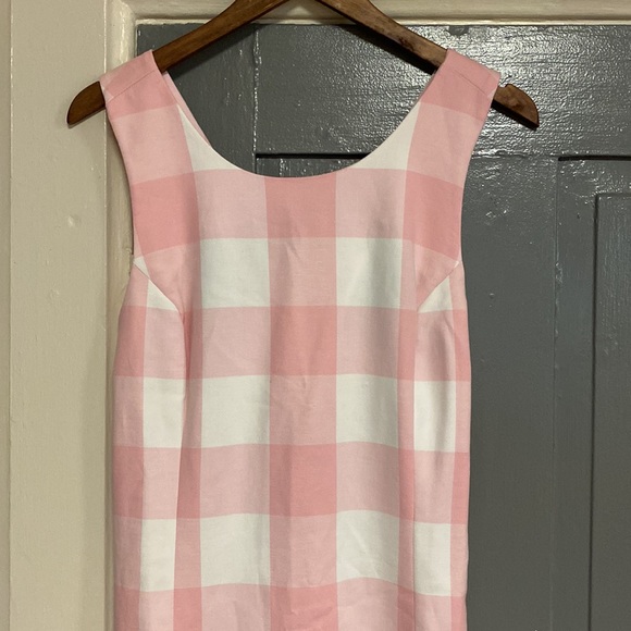NWT Crown & Ivy Hello Spring Pink & White Plaid Cross Back Cotton Midi Dress - Picture 3 of 16
